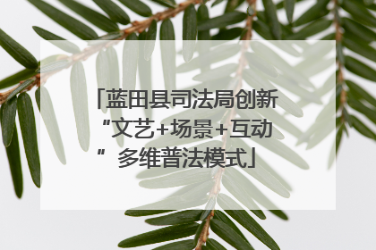 蓝田县司法局创新“文艺+场景+互动”多维普法模式
