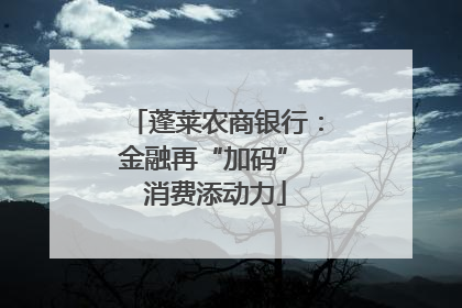 蓬莱农商银行：金融再“加码” 消费添动力