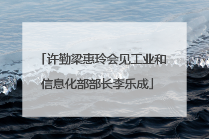 许勤梁惠玲会见工业和信息化部部长李乐成