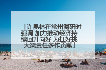 许昆林在常州调研时强调 加力推动经济持续回升向好 为扛好挑大梁责任多作贡献