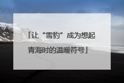 让“雪豹”成为想起青海时的温暖符号