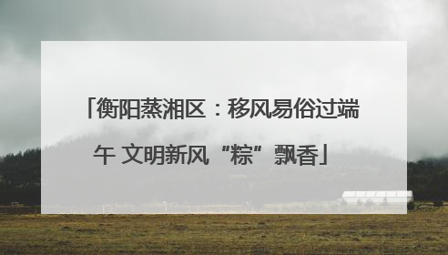 衡阳蒸湘区：移风易俗过端午 文明新风“粽”飘香