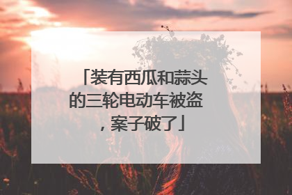 装有西瓜和蒜头的三轮电动车被盗，案子破了