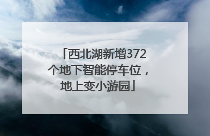 西北湖新增372个地下智能停车位，地上变小游园