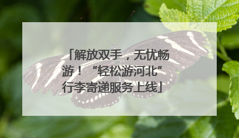 解放双手，无忧畅游！“轻松游河北”行李寄递服务上线