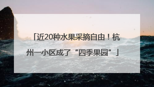 近20种水果采摘自由！杭州一小区成了“四季果园”