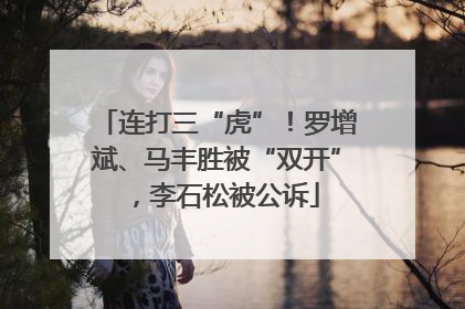 连打三“虎”！罗增斌、马丰胜被“双开”，李石松被公诉