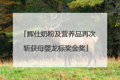 辉仕奶粉及营养品再次斩获母婴龙标奖金奖