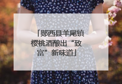 郧西县羊尾镇樱桃酒酿出“致富”新味道