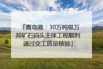 青岛港：30万吨级万邦矿石码头主体工程顺利通过交工质量核验