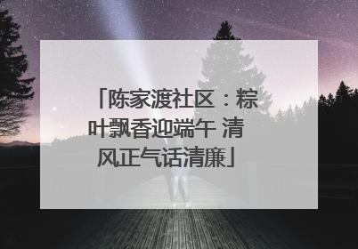 陈家渡社区：粽叶飘香迎端午 清风正气话清廉