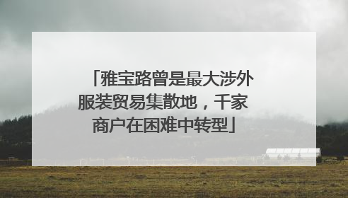 雅宝路曾是最大涉外服装贸易集散地，千家商户在困难中转型
