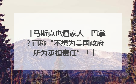马斯克也遭家人一巴掌？已称“不想为美国政府所为承担责任”！