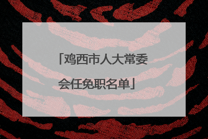 鸡西市人大常委会任免职名单