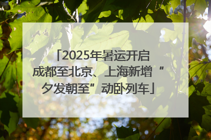 2025年暑运开启 成都至北京、上海新增“夕发朝至”动卧列车