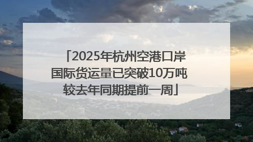 2025年杭州空港口岸国际货运量已突破10万吨 较去年同期提前一周