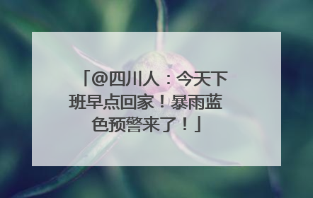 @四川人：今天下班早点回家！暴雨蓝色预警来了！